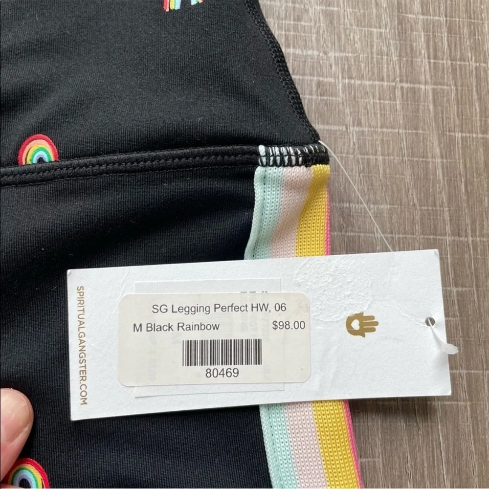 Spiritual Gangster Perfect High Waist Leggings in Black Rainbow - Picture 6 of 8